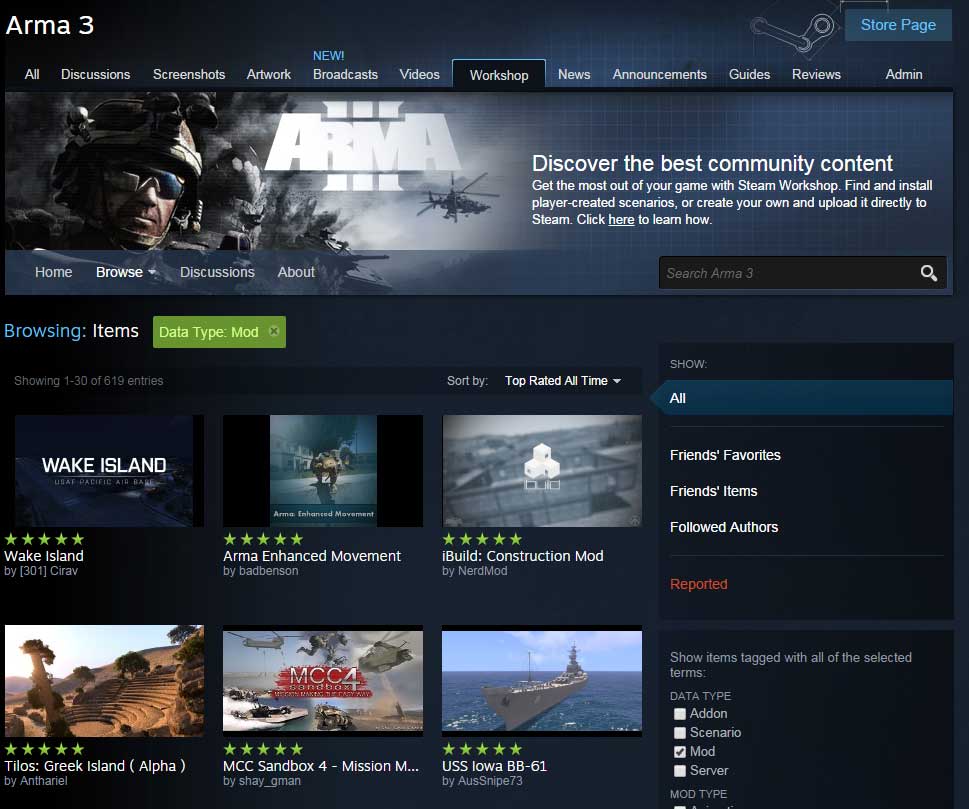 where does steam workshop download mp missions to arma 3